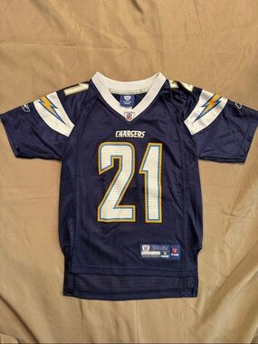 Reebok Navy Chargers Youth Football Jersey #21 Tomlinson kids small